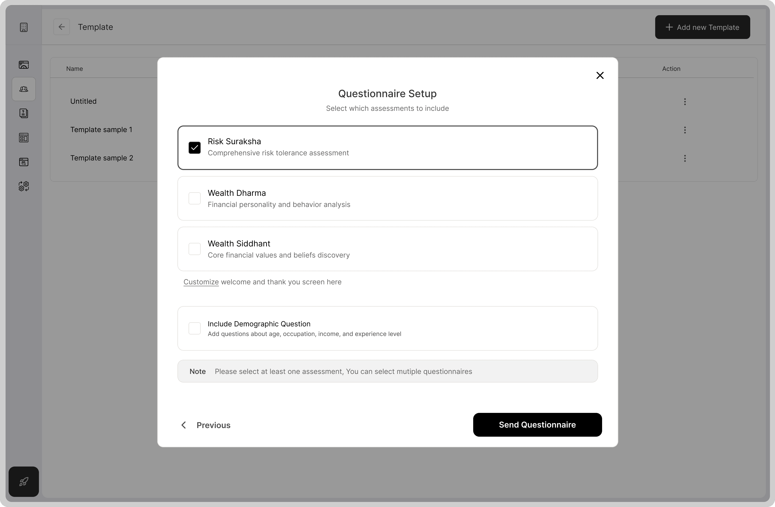 Send Assessments with a Single Click